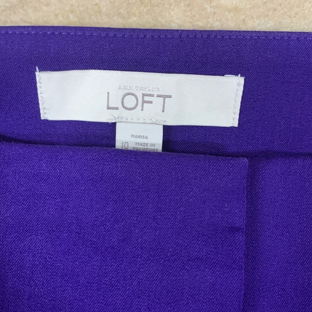 LOFT Straight Leg Pants in Bold Purple
